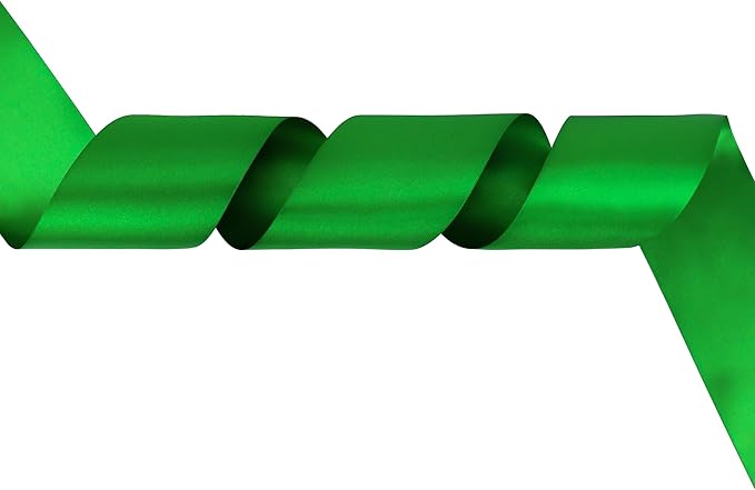 MEEDEE Emerald Green Satin Ribbon Lux Double Faced Satin Ribbon 3 Inch Wide Green Christmas Ribbons by 10 Yards Emerald Green Ribbons for Christmas Tree, Weddings, Flower Bouquet, Bow Making