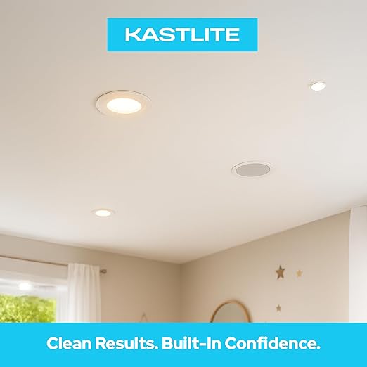 KASTLITE 12-Pack New Construction Mounting Plate for 2" to 6" Wafer Downlights | Flat Rough-in Bracket for LED Recessed Ceiling Lights | Galvanized Steel, 6 Trim Sizes, 26" Length Fits 16″-24″ Joists