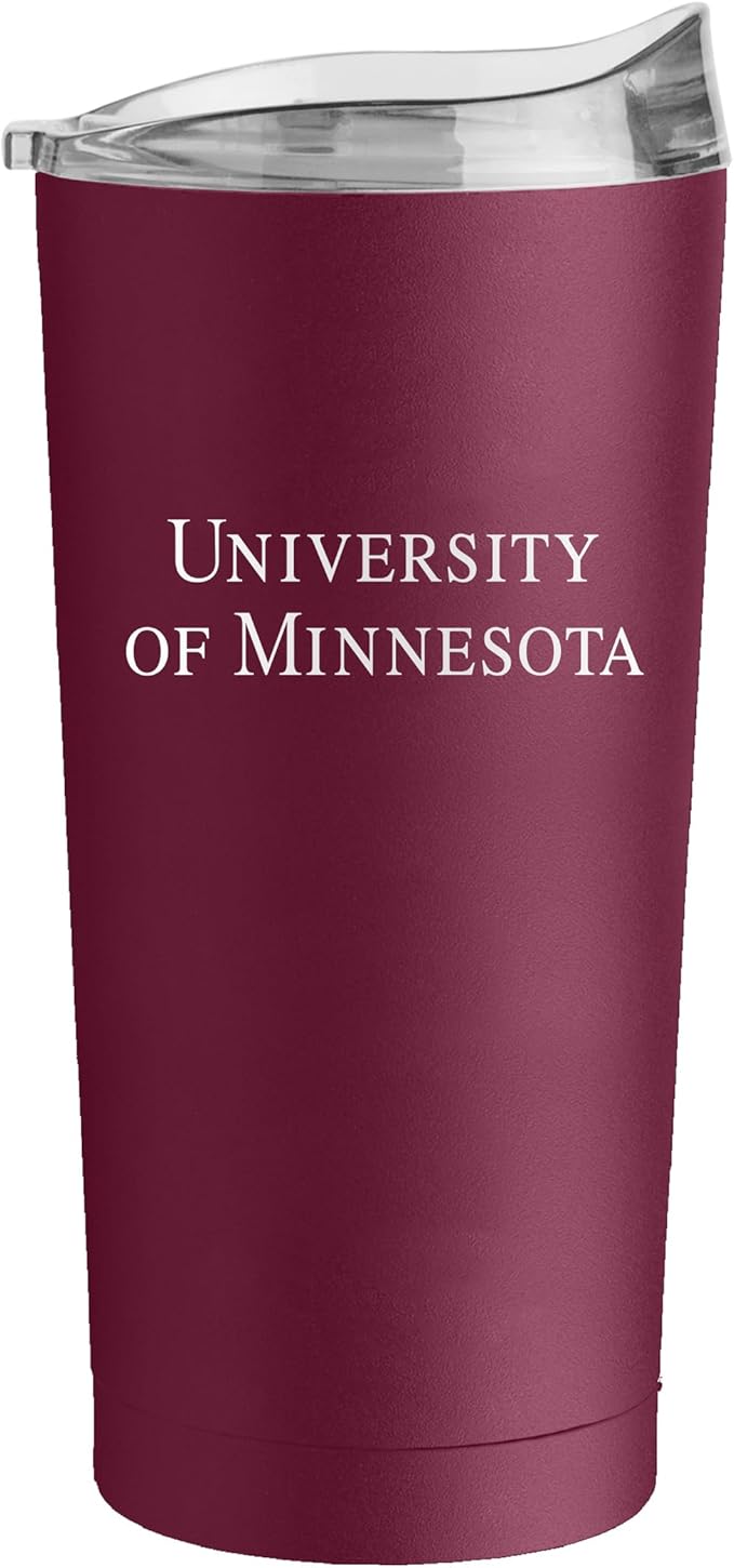 Logo Brands NCAA 20 oz Powder Coat Stainless Tumbler -Double-Wall Insulated Everday Tumbler for Hot or Cold Drinks, High Lip Lid, Team Color