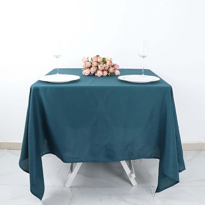 Efavormart 70" Square Linens Peacock Teal Wholesale Linens Polyester Square Linen Tablecloth for Wedding Banquet Party Restaurant