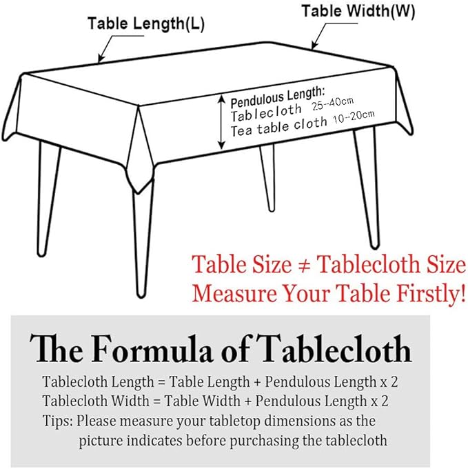 Pahajim Striped Tablecloth Rectangle with Tassels Thick Linen Cotton Table Cloth for Outdoor Picnic Dining and Holiday Kitchen Decor Rectangle/Oblong,55''x87'', 6-8 Seats