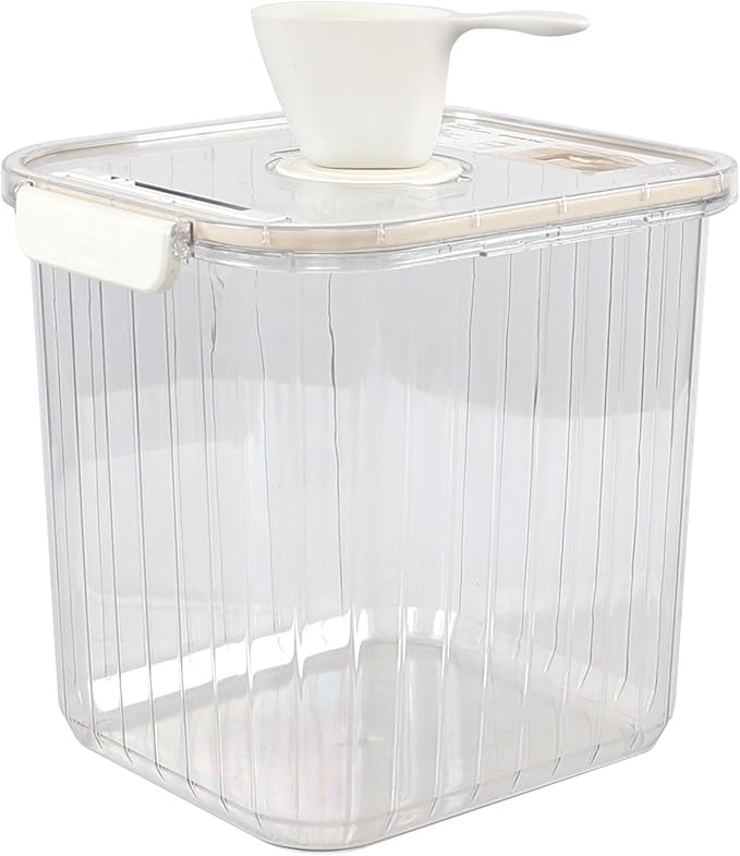 22 Lbs Transparent Airtight Rice Container with Measuring Cup, Rice Storage Container Bin Sealed, BPA-Free, 1 Packs