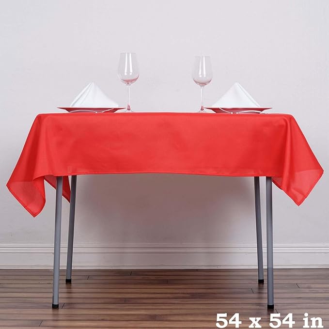 Efavormart 54x54 RED Wholesale Linens Seamless Polyester Square Linen Tablecloth for Wedding Banquet Party Restaurant