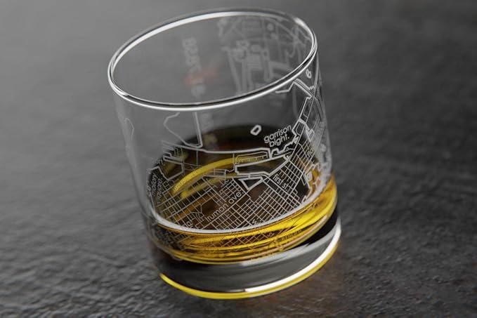 Well Told Engraved Key West Florida Map Rocks Glass, Old Fashioned Whiskey Glass (11 oz, Clear) Etched Whiskey Glass, Gifts For Whiskey Lovers