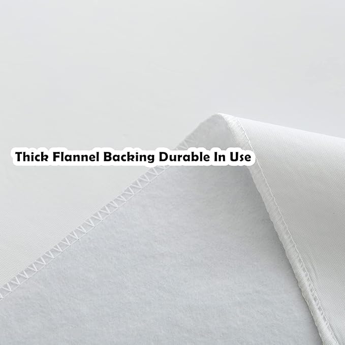 Pioggia Vinyl Tablecloth with Flannel Backing Square Waterproof Oil-Proof Plastic Table Cloth Wipeable PVC Table Cover for Indoor and Outdoor (White, 60 x 60 Inch)