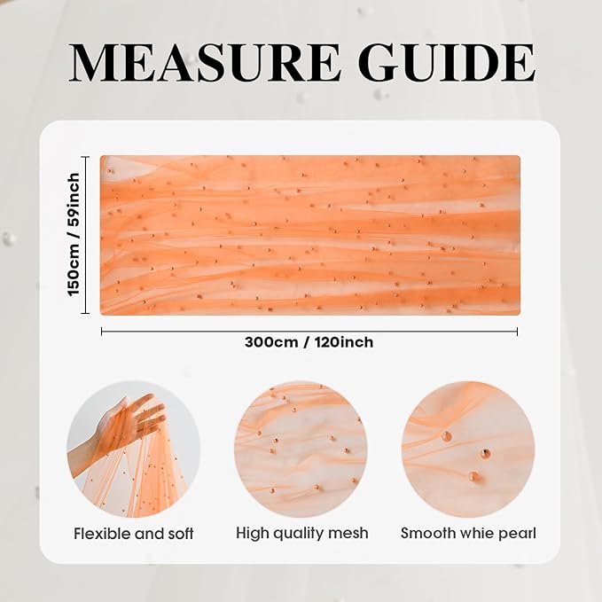 Artoid Mode Pearl Orange Gauze Table Runner 59x120 Inch , Seasonal Sheer Kitchen Dining Holiday Wedding Birthday Baby Shower Table Decor for Home Party