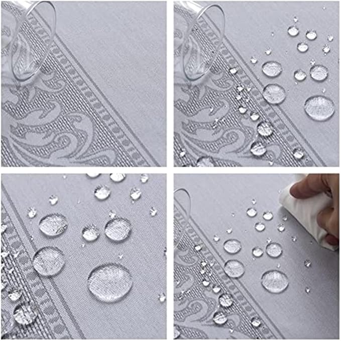 MANGATA CASA Rectangle Tablecloth Faux Cotton Waterproof and Wrinkle Resistant Washable Jacquard Polyester Table Cloth for Kitchen Dining/Party/Indoor and Outdoor Use(Gray,60x70 inch)