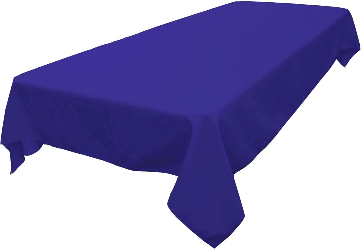LA Linen Polyester Poplin Washable Rectangular Tablecloth, Stain and Wrinkle Resistant Table Cover 60x90, Fabric Table Cloth for Dinning, Kitchen, Party, Holiday 60 by 90-Inch, Royal Blue