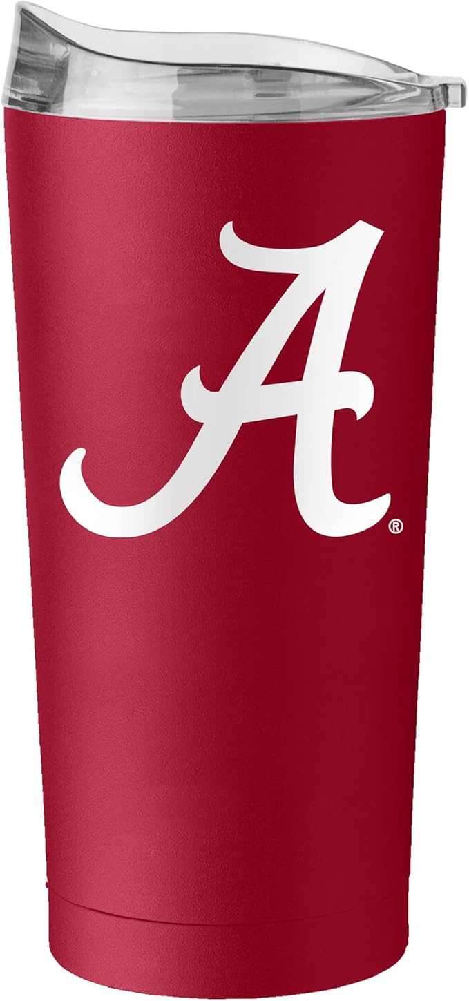 Logo Brands NCAA 20 oz Powder Coat Stainless Tumbler -Double-Wall Insulated Everday Tumbler for Hot or Cold Drinks, High Lip Lid, Team Color