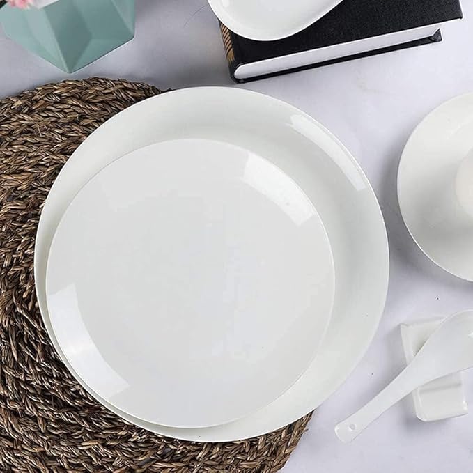 Dinnerware Set, Plates and Bowls Sets, Tableware Set Dish Dinner Plates Dinner Set Dinner Service For1/2/4/10/16 People,White-128 PCS(128 PCS(16 Set))