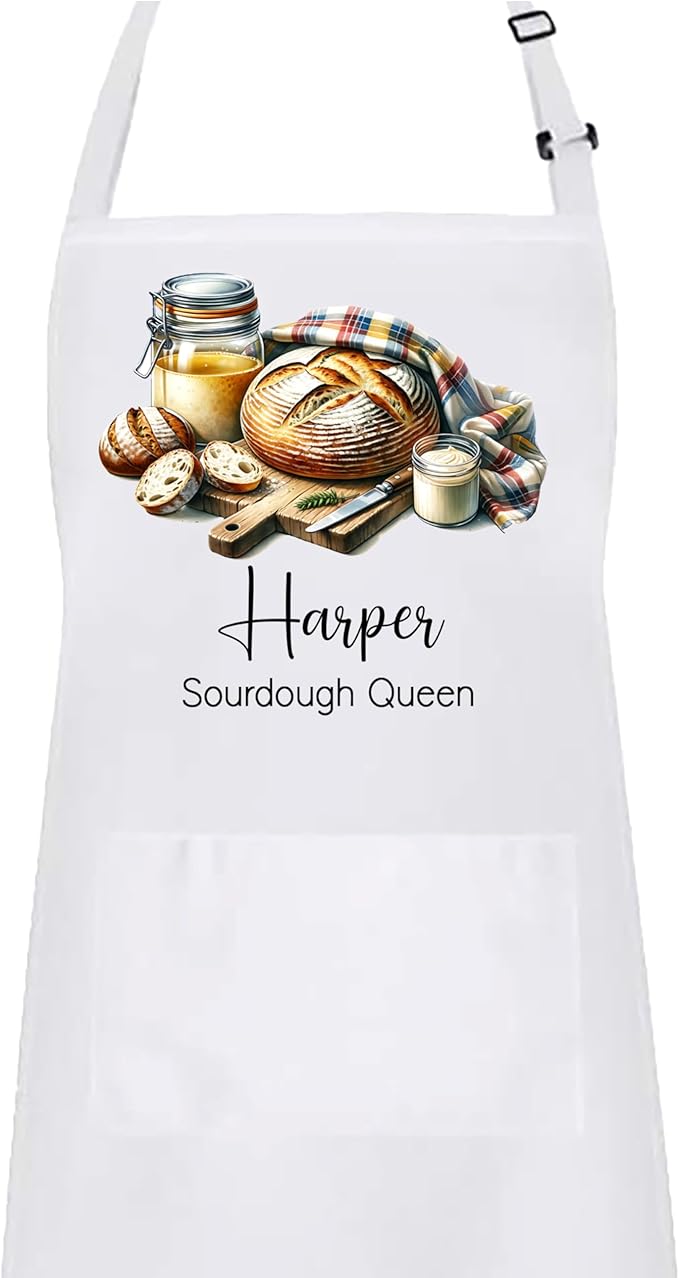 Personalized Sourdough Baking Kitchen Apron Set, Matching Mommy & Me Set, Adjustable, 2 pockets, Mother's Gift