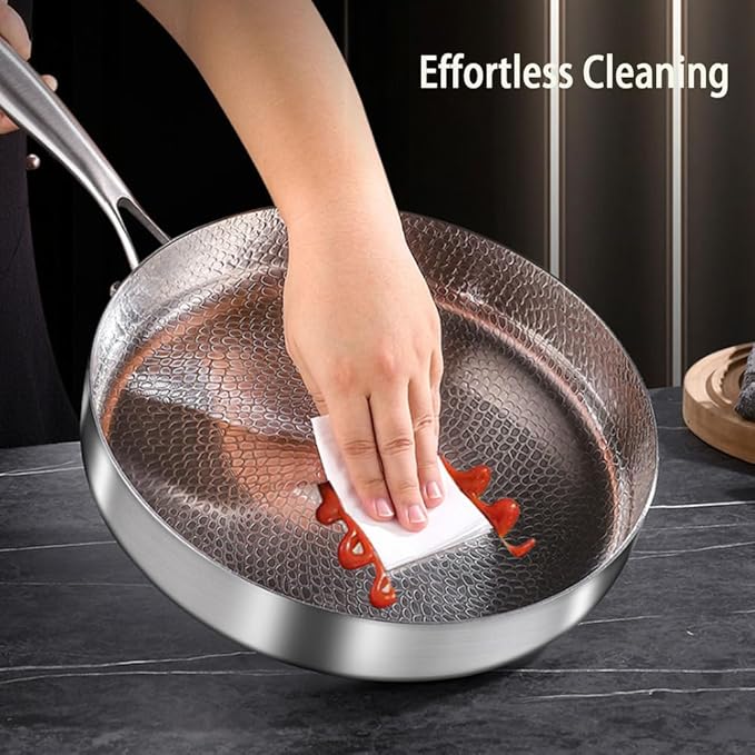 Titanium Hammered Pan Pro with Lid, Multifunctional Ultra-Durable Scratch-Resistant Non Stick, Even Heating for Cooking, Titaniums Nutri Pans Compatible with All Cooktops,7.87in/lid
