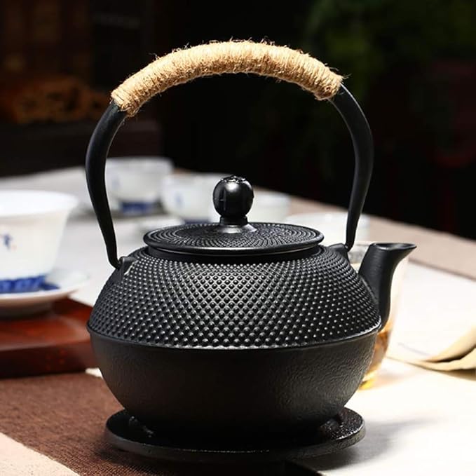 Hwagui - Large Cast Iron Teapot With Infuser For Varieties Of Loose Leaf Tea, Tea Bags, Black Tea Kettle Stovetop Safe 1200ml/41oz