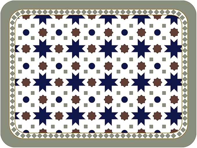 Classic Artwork Modern PU Placemats Non Slip for Dining Table Wipeable Reusable Plastic Tableware Dishwaser Home Decor(Classic-8)