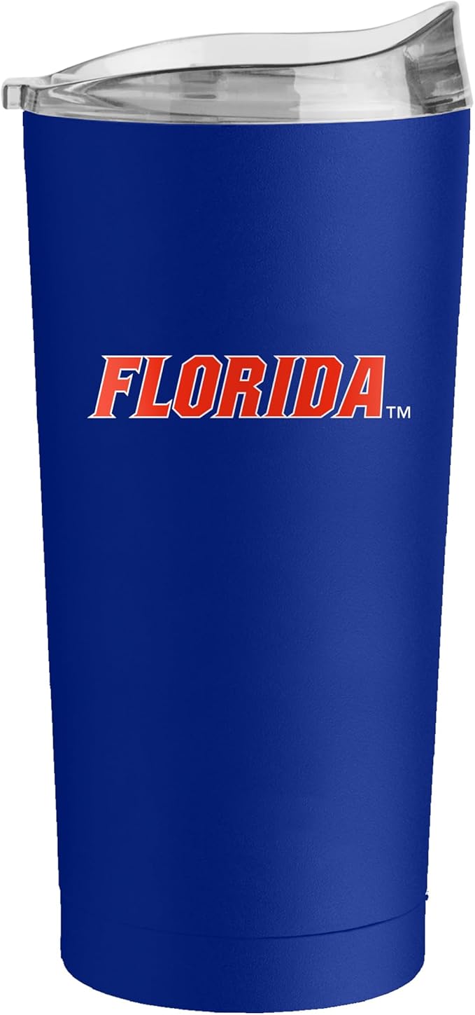 Logo Brands NCAA 20 oz Powder Coat Stainless Tumbler -Double-Wall Insulated Everday Tumbler for Hot or Cold Drinks, High Lip Lid, Team Color