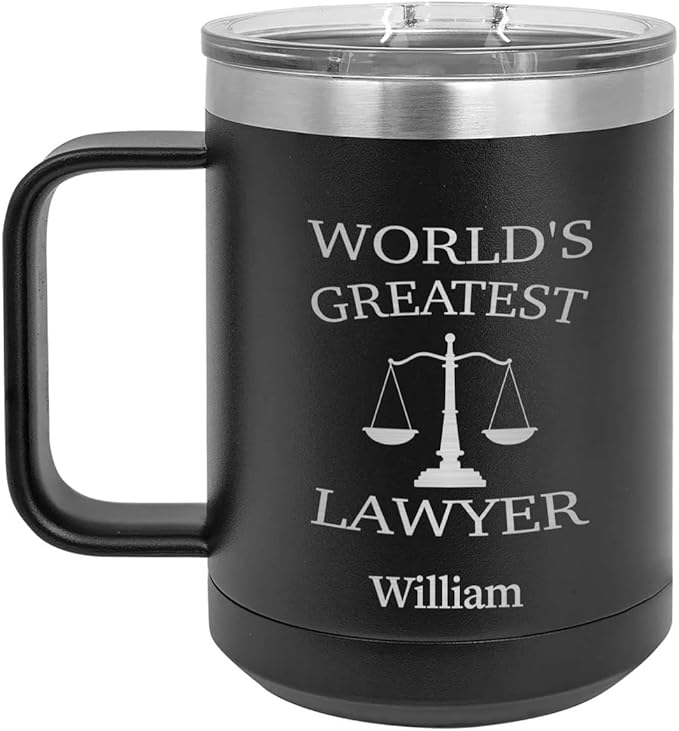 World's Greatest Lawyer Mug - 15oz Stainless Steel - Stylish Coffee Cups for Home and Office - Gift for Boss or Manager - Appriciation or Boss's Day