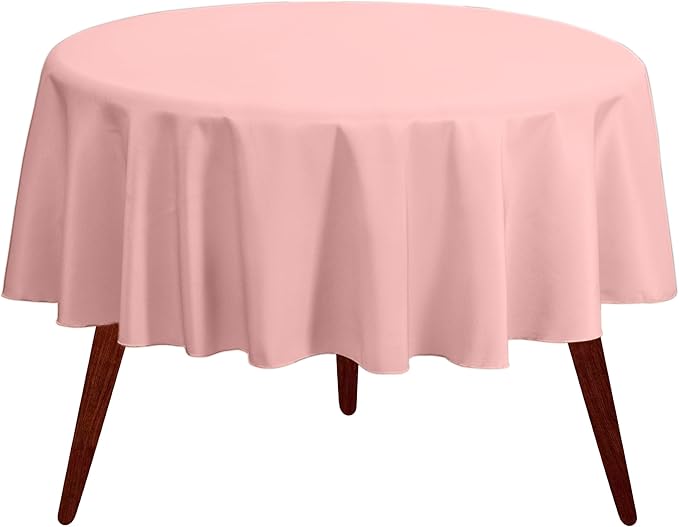 Gee Di Moda Round Tablecloth - 120 Inch Pink Round Table Cloth for 60 to 96 Inch Round Tables - Heavy Duty Washable Fabric - for Buffet Table, Holiday Party, Dinner, Wedding & Baby Shower