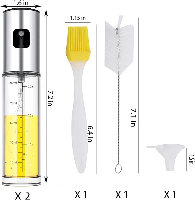 Oil Sprayer for Cooking,2 Pack 100ml Olive Oil Spritzer,Oil Sprayer for Air Fryer, Salad,BBQ,Roasting