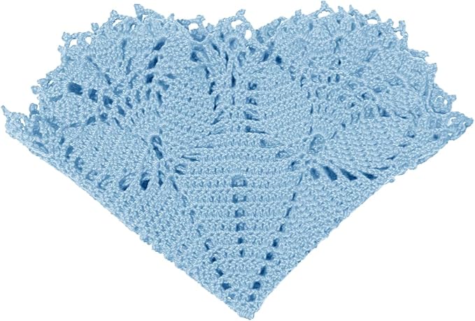 BIBITIME Tulip Flower Doilies Lace Doilies Kitchen Table Doily Mats Tablecloth Handmade Crochet Placemats Vase Dish Plate Mat (1 PC- 15 inches- 16 inches, Light Blue)