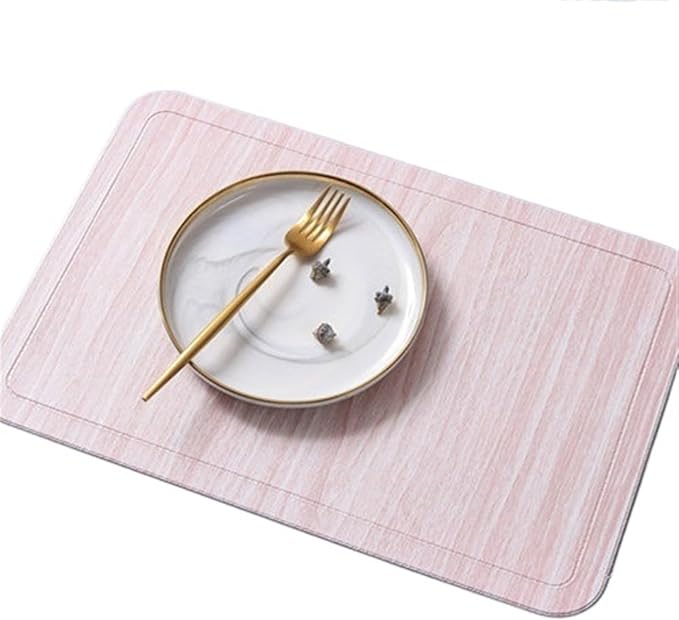 Placemats Anti-Slip Decoration Pad Heat- Tablemat Dishes Coaster Tableware Mat for Table(Pink)