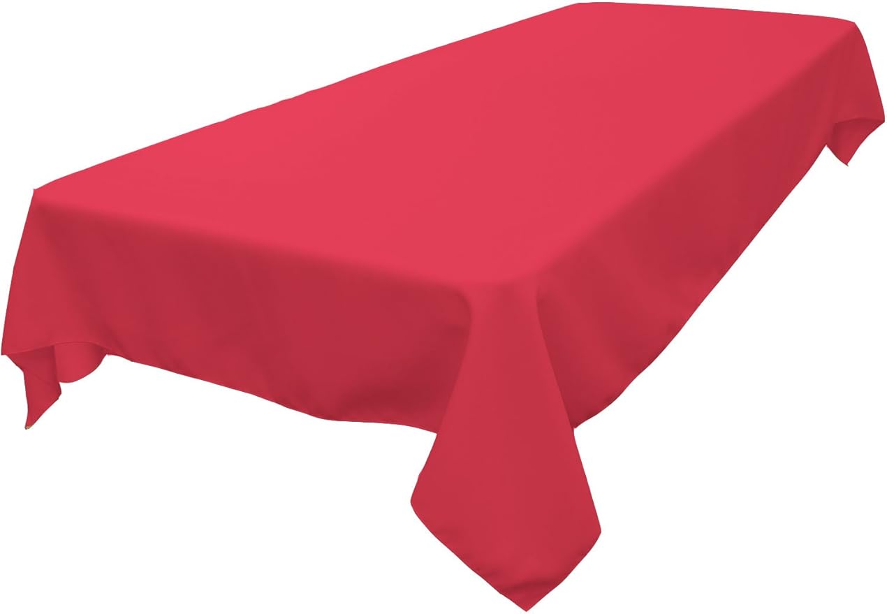 LA Linen Polyester Poplin Washable Rectangular Tablecloth, Stain and Wrinkle Resistant Table Cover 60x90, Fabric Table Cloth for Dinning, Kitchen, Party, Holiday 60 by 90-Inch, Fuchsia
