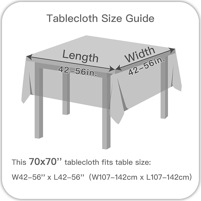 maxmill Square Tablecloth Water Resistance Antiwrinkle Spill Proof Linen Looking Texture Table Cloth, Decorative Fabric Table Cover for Banquet Parties Event Holiday Dinner, 70 x 70 Inch, Natural