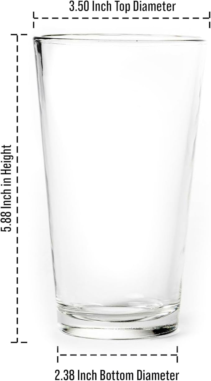 Black Lantern Pint Glasses Mountain Range Beer Glass Set - Two Premium 16oz. Drinking Cups - Dishwasher-Safe