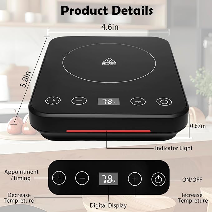 FJ FOUR JOYS Sourdough Starter Warmer with Precise Thermostat Control(70-100°F), Digital Display, Auto On/Off, 1-12 Hours Timer - Perfect for Sourdough Bread Fermentation and Home Baking