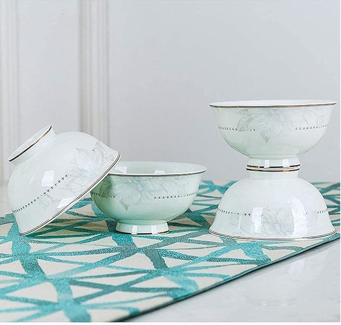 Dinnerware Set, Plates and Bowls Sets, Plate Sets with Dinner Plate, Porcelain Dessert Plate, for Parties, Celebrations, Family Celebrations(60 piecesB)