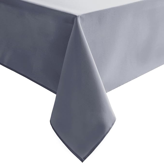 Hiasan Light Gray Rectangle Tablecloth - Waterproof Spillproof and Wrinkle Resistant Washable Polyester Table Cloth for Dining Party, 60 x 84 inch