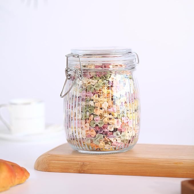 24 oz Wide Mouth Mason Jars with Airtight Lids,6 Pack Clear Glass Storage Containers,Canning Jar for Storing,Fermenting,Pickling