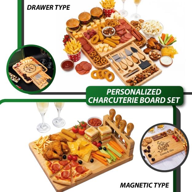 Christmas Gifts for Couples 2025, Personalized Charcuterie Board Gifts Set, Housewarming Gifts New Home Sweet Home, Bridal Shower Gifts for Bride, Large Cheese Board, Anniversary, Birthday, Engagement