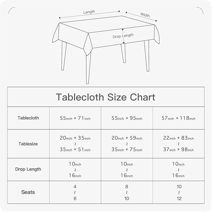 BALCONY & FALCON Rectangle Tablecloth Jacquard Style Water Resistant Table Cover for Christmas Thanksgiving Dining Kitchen Cafe Parties and Outdoor Use (Dark Green, 55 x 95 inch)