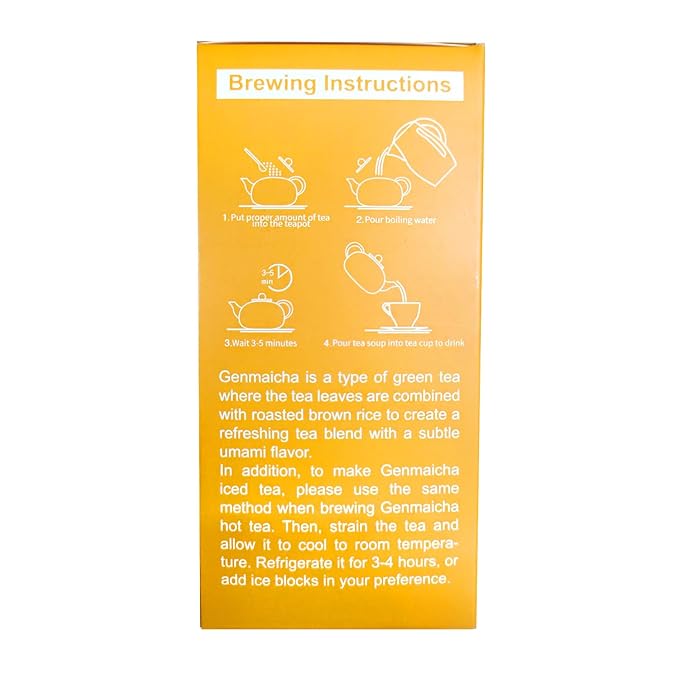 TIAN HU SHAN Genmaicha Green Tea with Roasted Rice, Low Caffeine Genmaicha Tea Loose Leaf 8 Ounce / 226g (Pack of 1)