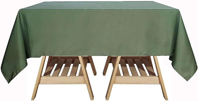 Efavormart 70" Premium Square Polyester Tablecloth for Wedding Kitchen Dining Events - Moss Green