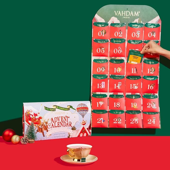 Limited Edition - Advent Calendar 2026 Tea Bags Folding Gift Set | 24 Unique Flavors - Holiday Gift Box | Christmas Advent Calendar 2026 for Adults, Advent Calendar 2026 Adult Women and Men | VAHDAM