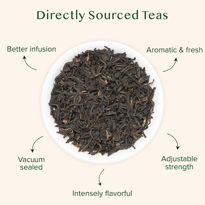 VAHDAM Original English Breakfast Tea (340g/12oz) 170+ Cups | Non GMO, Gluten Free | Strong & Aromatic Loose Leaf | Unblended Single Origin | Vacuum Sealed Pack