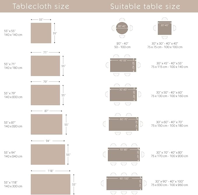 Pahajim Linen Tablecloth Rustic Rectangle Table Cloth Cotton Striped Tassels Tablecloths for Kitchen Dining Table Cover Rectangle/Oblong,55''x94'', 6-8 Seats
