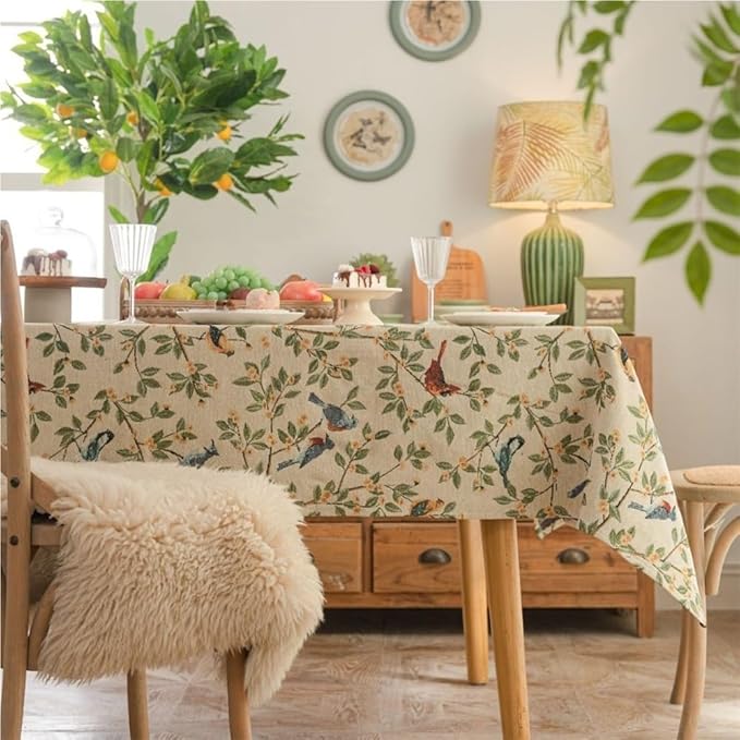 Rectangular Tablecloth Jacquard Geometric Ethnic Style Tablecloth Thick Tablecloth Suitable for Restaurant Camping(Style1,140 * 200cm)