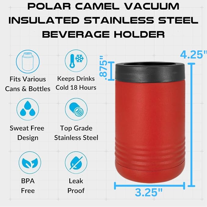 Personalized Groomsmen Insulated Can Cooler Set - Custom Groomsmen Gifts - Personalized Wedding Can Cooler - Beer Can Holder Wedding Favors - Stainless Steel Double Wall Vacuum Insulated Can Holder