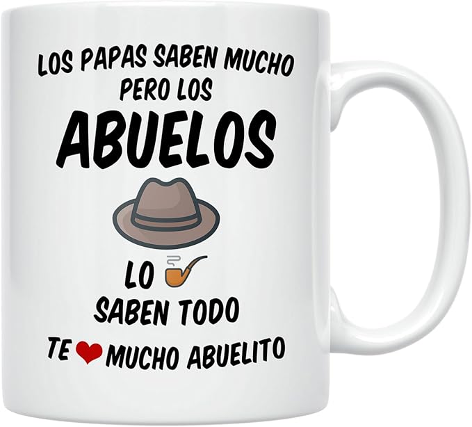 Casitika Regalos para el Mejor Abuelo del Mundo. 11 oz Abuelito Coffee Mug. Grandpa Cups in Spanish. Taza de Regalo de dia del Padre o Cumpleanos. (White)