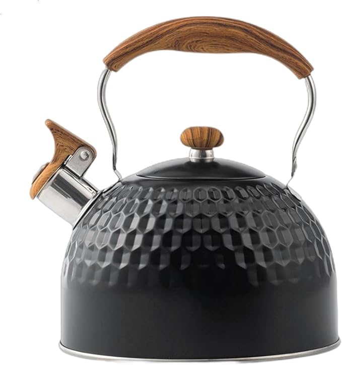 Tea Kettle Stovetop Whistling Teakettle Teapot, Stainless Steel, 2.5 L Black