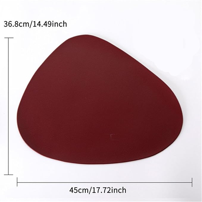 Grey PU Leather Placemats for Table Waterproof Non-Slip Table Mat Set Coaster Set Cup Wine Mat Tableware Pad Napkin for Kitchen(Light Grey)