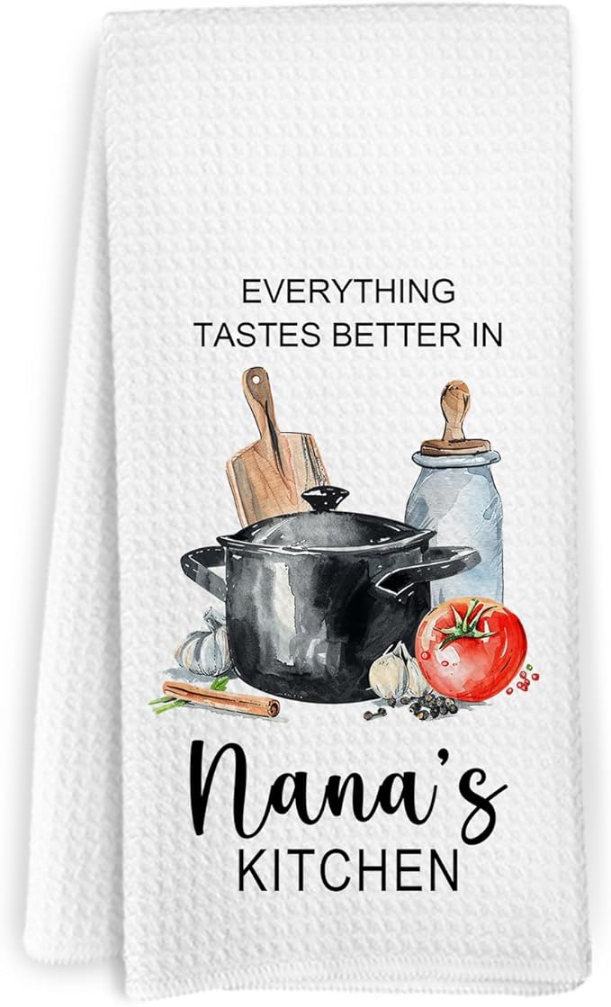 Nana Gifts Kitchen Towels, Nana Gift for Grandma, Mothers Day Birthday Gifts for Grandma from Granddaughter Grandson, Grandmas Decorative Dish Hand Tea Towels for Kitchen Decor, 16x24 Inch