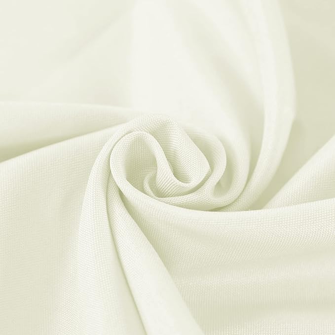 6 Pack Round Tablecloth 90 Inches Ivory Table Cloth Stain and Wrinkle Resistant Washable Polyester Fabric Table Cover for Party, Wedding and Banquet Decoration