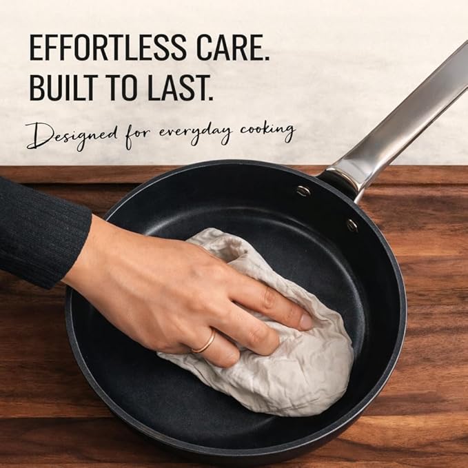 Alva Maestro 11″ Ceramic Nonstick Frying Pan | 5-Ply Stainless Steel & Aluminum Core | Made with No PFAS, PFOA, PTFE | Induction & Oven Safe to 400°F