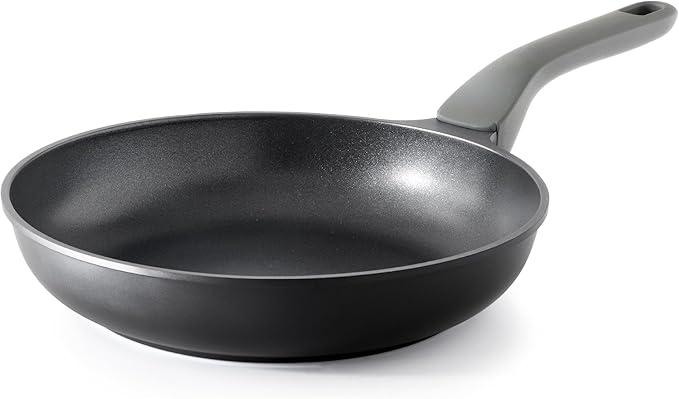 PRICUSIS Nonstick Frying Pan, 8/10/12 Inch Skillet with Stay Cool Handle, Fully Coated, Induction Compatible & Oven Safe, 100% Dishwasher Safe, PTFE & PFOA Free（10 Inch, Black Sesame）