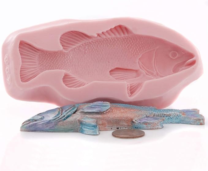 Fish Shaped Silicone Mold Food Safe Fondant Chocolate Candy Resin Polymer Clay Craft Soap