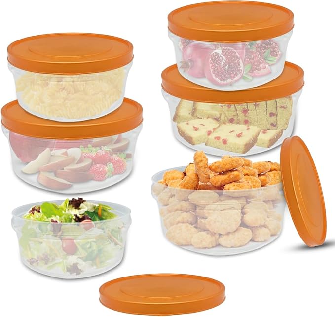 Large Food Storage Container 135 oz and 96 oz,Count 6 Plastic Food Storage Canisters Flour, Sugar, Baking Supplies Meal Prep BPA-Free (Golden)2.8L/4L