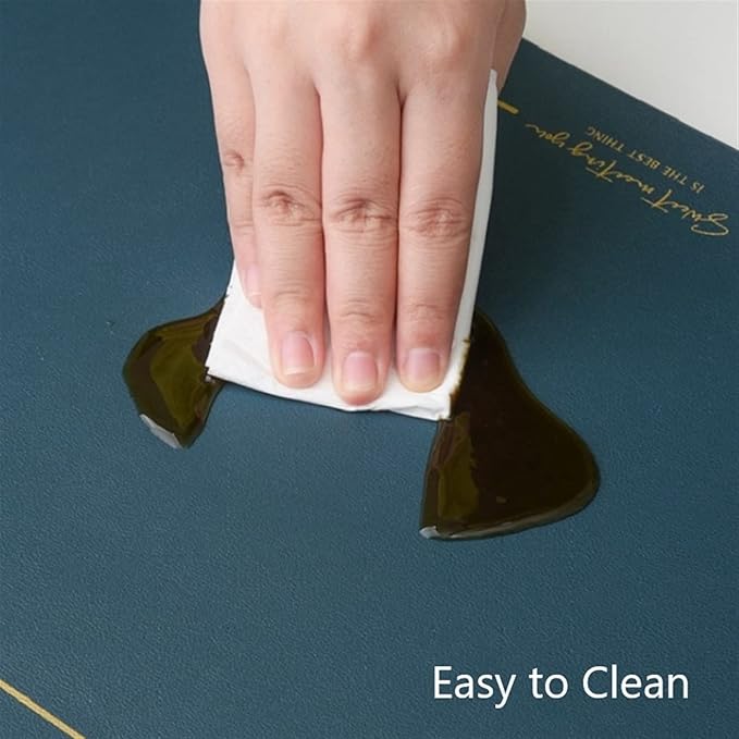 Elegant Octagon PU Table Placemats Pack of 1/4/6/10 Kitchen Dining Table Mat Non-Slip Countertop Protector Pads Taupe(Octagon Water Blue,45x30cm 4pcs)